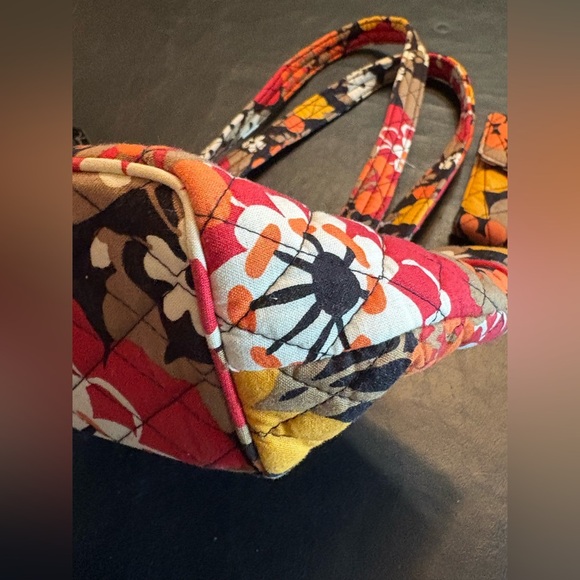 Vera Bradley Bittersweet Floral Houndstooth Mandy Shoulder Bag Purse + Wallet - Picture 3 of 16
